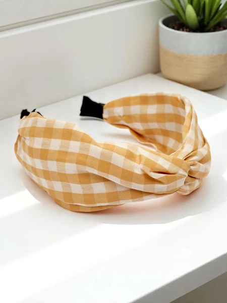 Royalfashion Opaska do włosów w kratkę Claras