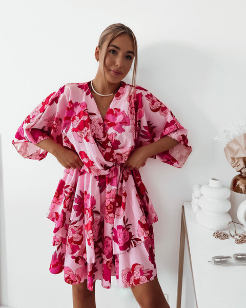 Royalfashion Damska sukienka mini z oryginalnym wzorem