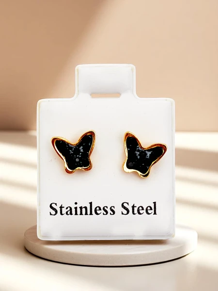 Royalfashion Kolczyki damskie z cyrkoniami Motylki