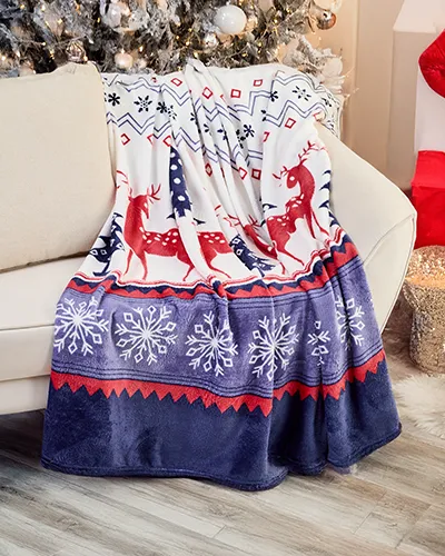 Royalfashion Świąteczny koc narzutka 200x220