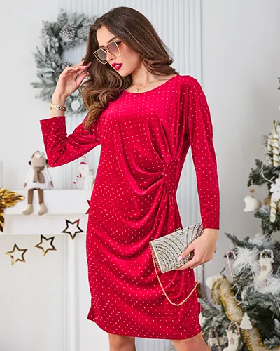Royalfashion Sukienka damska z marszczeniem