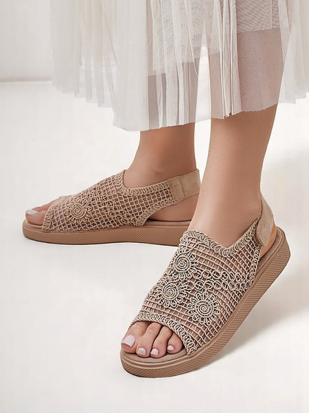 Royalfashion Damskie sandały ażurowe z cholewką Levay