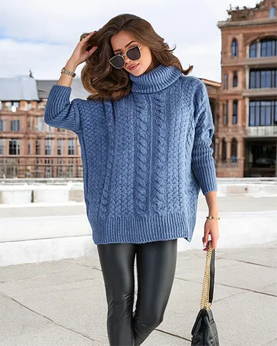 Royalfashion Damski sweter z golfem