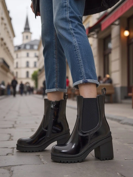 Royalfashion Damskie botki na słupku Foddise