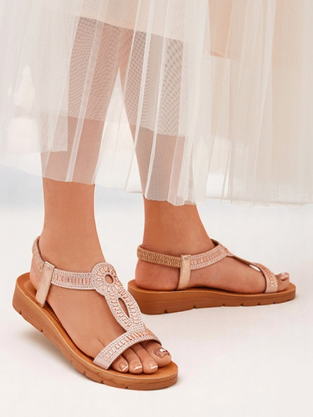 Royalfashion Damskie sandały z ozdobnymi paseczkami Ava Shine