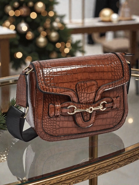 Lakierowana Mała damska torebka z eko skóry Lurenn