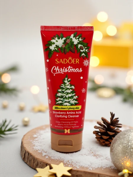 Sadoer Świąteczny Żel oczyszczający twarz z Truskawką i aminokwasami