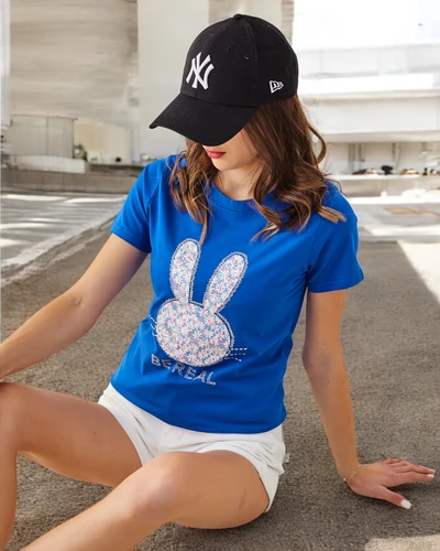 Royalfashion Bawełniany damski t-shirt Bunny Say Be Real