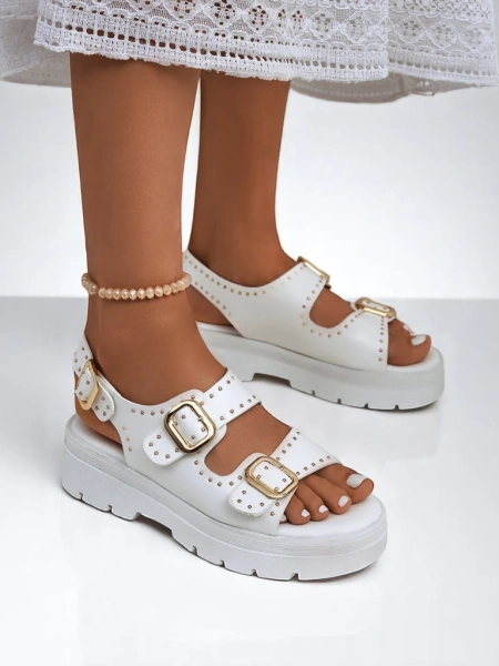 Royalfashion Damskie sandały na grubszej podeszwie z dżetami Rocky Chic