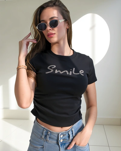 Royalfashion Bawełniana damska bluzka z napisem