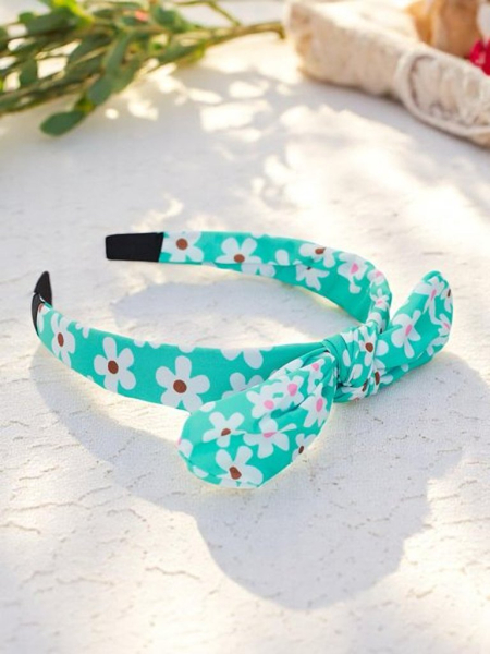 Royalfashion Opaska do włosów z kokardką w kwiatuszki Florinka