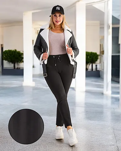 Royalfashion розмір жіночий для жінок з опушеного флісу. Спроектовані штани з еластичною гумкою і шнурками на талії та двома бічними кишенями. Обов'язкова річ в гардеробі кожної жінки! ПРИМІТКА: Точність вимірювань (+/-) 1
