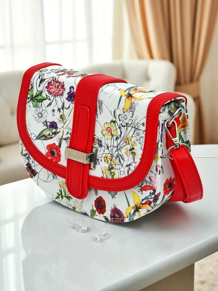 Royalfashion Mała damska torebka z eko skóry w kwiaty Ori Elle