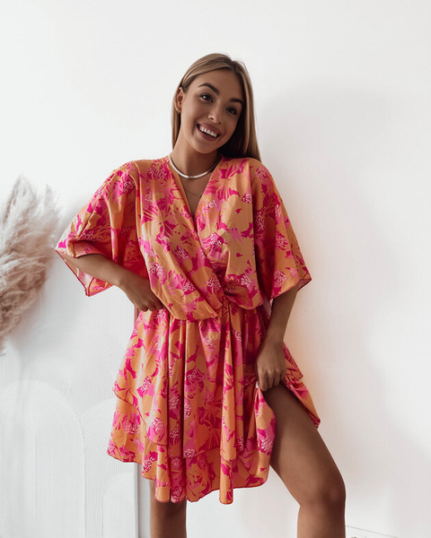 Royalfashion Damska sukienka mini z oryginalnym wzorem