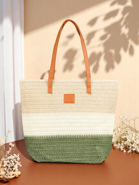 Royalfashion Duża słomiana torebka damska Bold Stripes