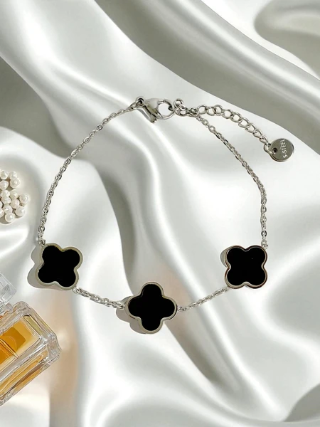 Bransoletka Callisto Nero z Motywem Kwiatu