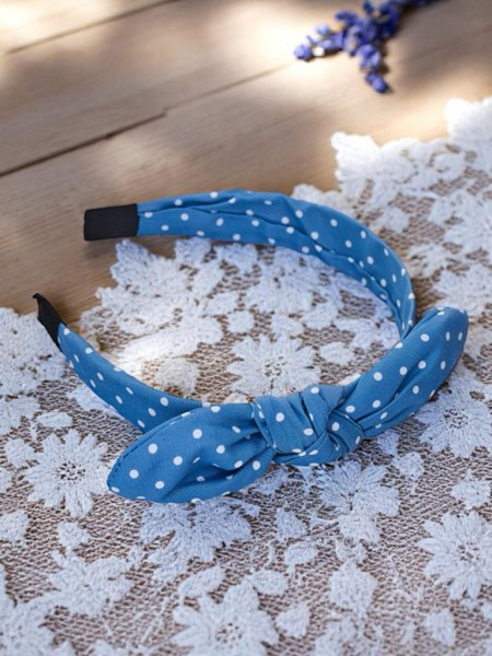 Royalfashion Opaska do włosów z kokardką w kropeczki Lilka