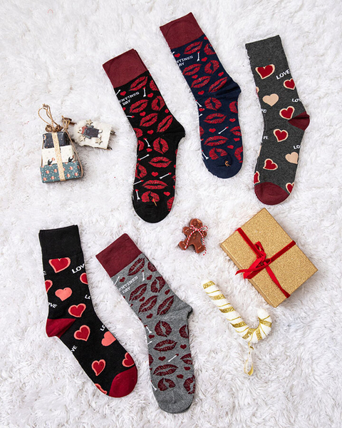 Royalfashion Komplet męskich długich skarpetek LOVE 5/pak