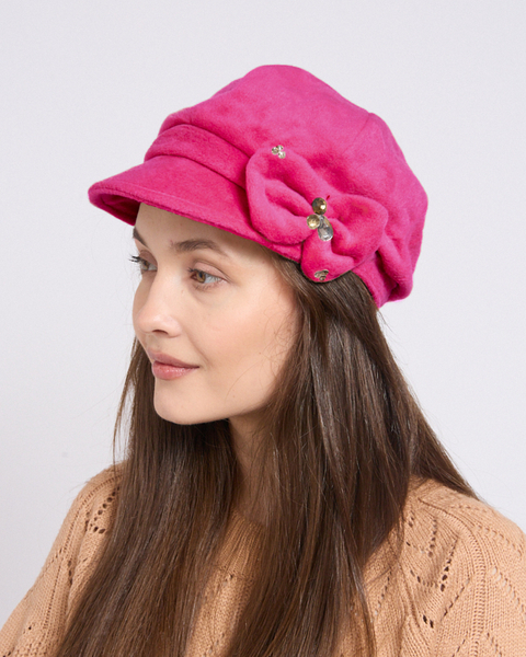 Royalfashion Beret damski z kokardką