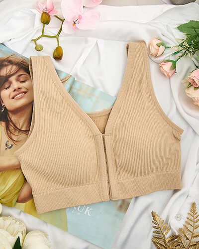 Royalfashion Damski biustonosz sportowy prążkowany