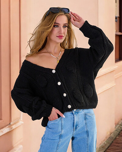 Royalfashion Жіночий трикотажний светр на ґудзиках