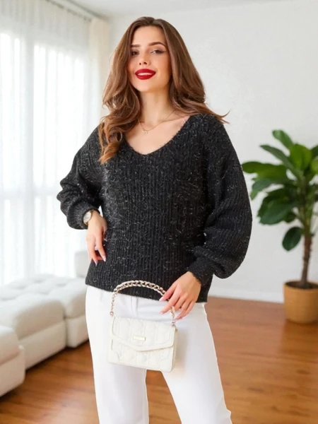 Royalfashion Жіночий светр з блискучою ниткою
