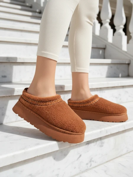 Royalfashion Krótkie buty a'la śniegowce damskie Esel