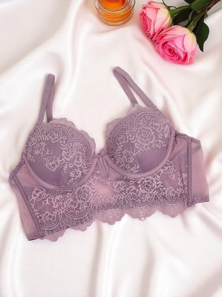 Royalfashion Damski usztywniany biustonosz z koronką gorsetowy Grace Corset