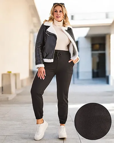 Royalfashion Ocieplane spodnie dresowe damskie PLUS SIZE