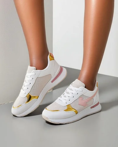 Royalfashion Damskie sportowe sneakersy z brokatem Berilane