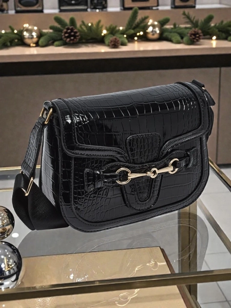 Lakierowana Mała damska torebka z eko skóry Lurenn