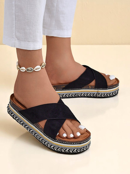 Royalfashion Damskie klapki na płaskiej podeszwie Solea Deco