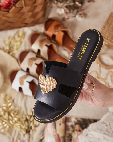Royalfashion Damskie klapki na płaskiej podeszwie Olis