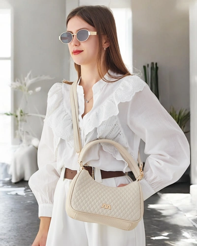 Royalfashion Elegancka pikowana mała damska torebka z eko skóry