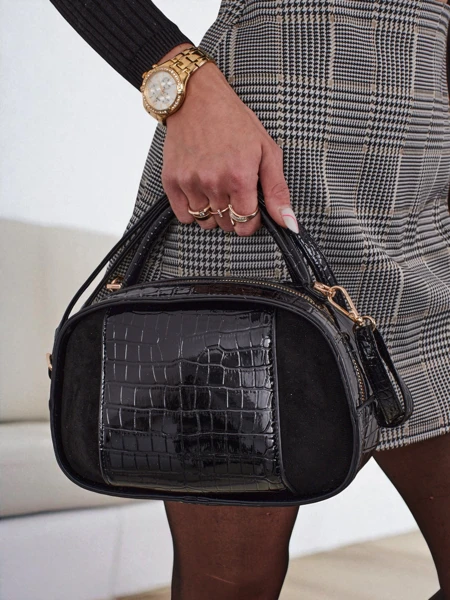 Mała damska torebka z eko skóry lakierowanej Lunar Space