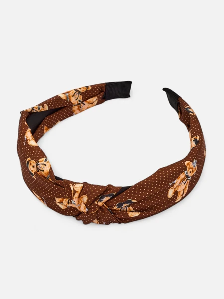 Royalfashion Opaska do włosów z pleceniem w kropki i misie