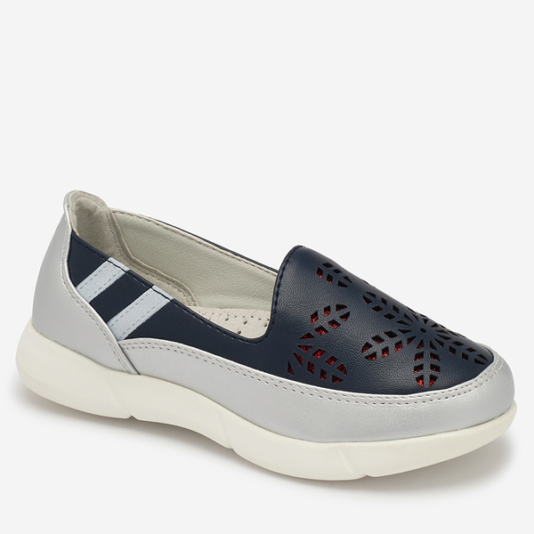 Сліпони сріблясто-блакитні для дівчаток Ewesgi- Footwear