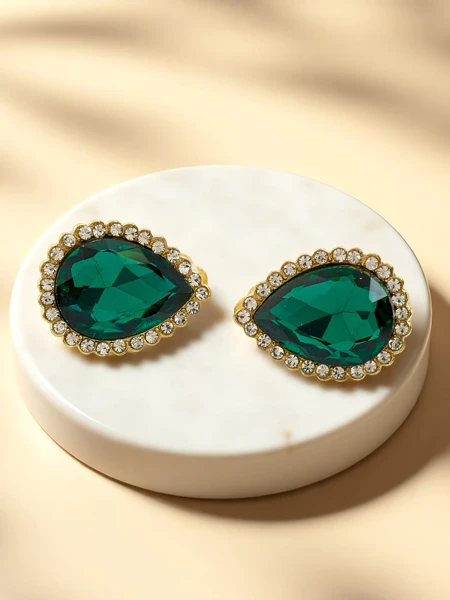 Royalfashion Klipsy kolczyki damskie z kryształem i cyrkoniami