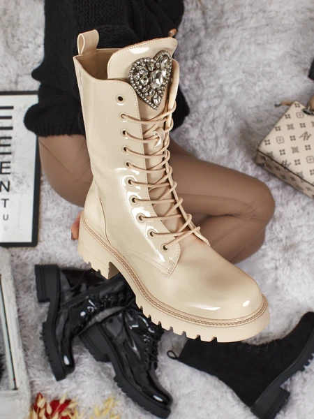 Ботильйони Жіночі Flora Бежеві Блискучі Елегантні на Осінь