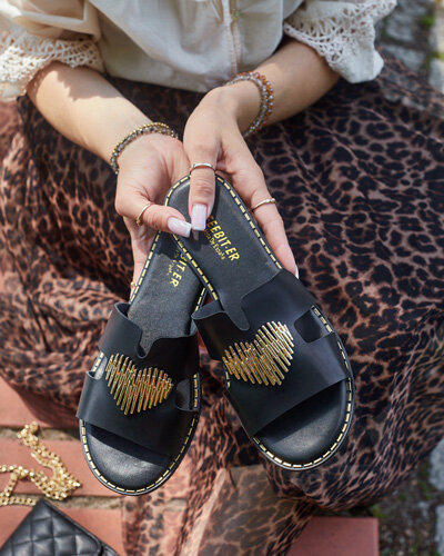 Royalfashion Damskie klapki na płaskiej podeszwie Ortyca