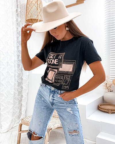 Royalfashion Damski t-shirt z nadrukiem