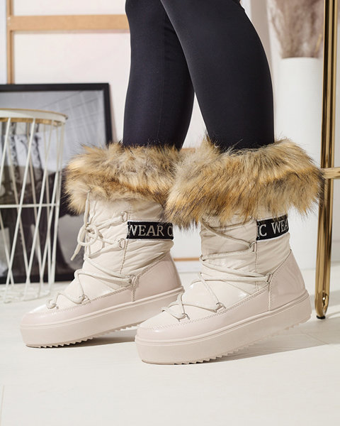 Бежеві жіночі напівчеревики на хутрі Lilitsa- Взуття