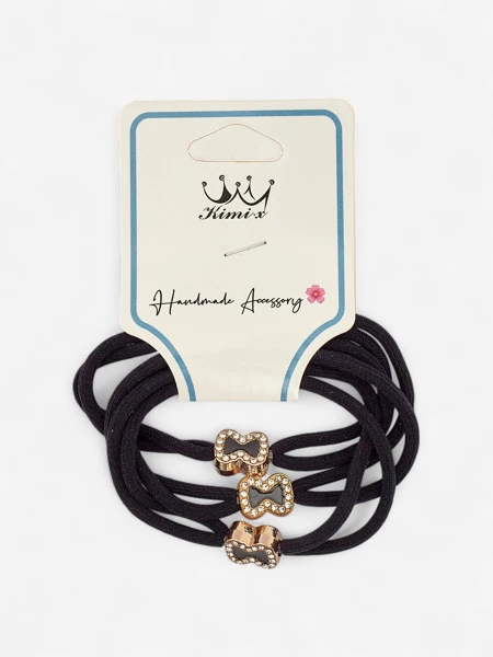 Royalfashion Zestaw 3 gumek do włosów z ozodbnymi kokardkami