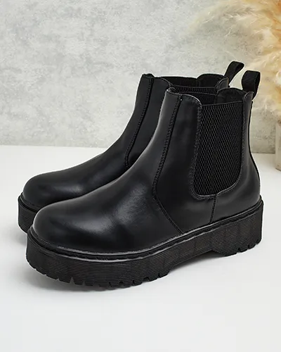 Royalfashion Botki damskie eko skórzane Movitas