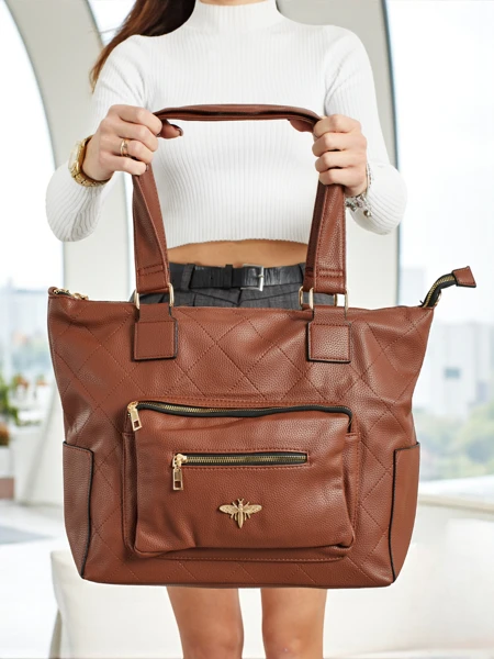 Жіноча сумка-шопер еко шкіряна стьобана Marvaya