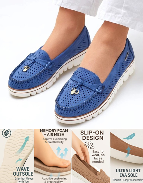 Royalfashion Ażurowe damskie mokasyny Elissas