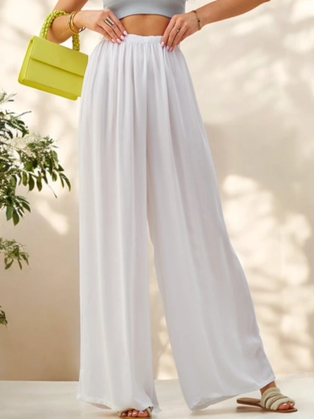 Royalfashion Wiskozowe proste spodnie damskie materiałowe