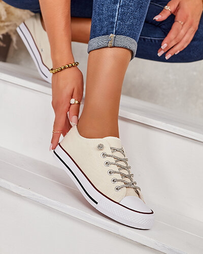 Royalfashion Trampki damskie z ozdobnymi sznurówkami Timi