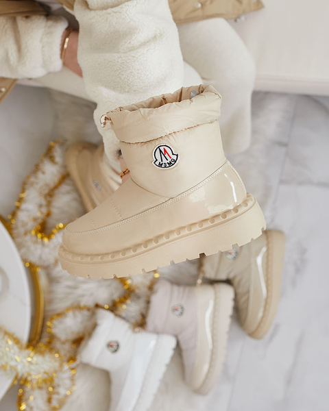 Royalfashion Wsuwane śniegowce damskie w beżowym kolorze Ireda