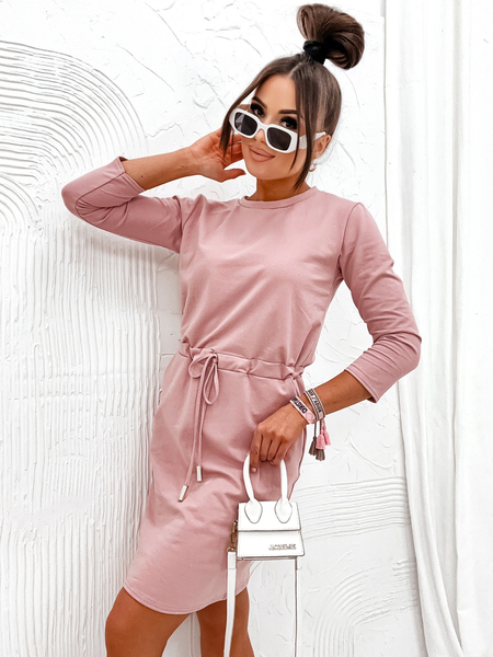 Royalfashion Damska sukienka tkaninowa do kolana